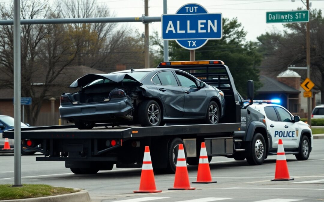 Can my car be towed after an accident in Allen TX