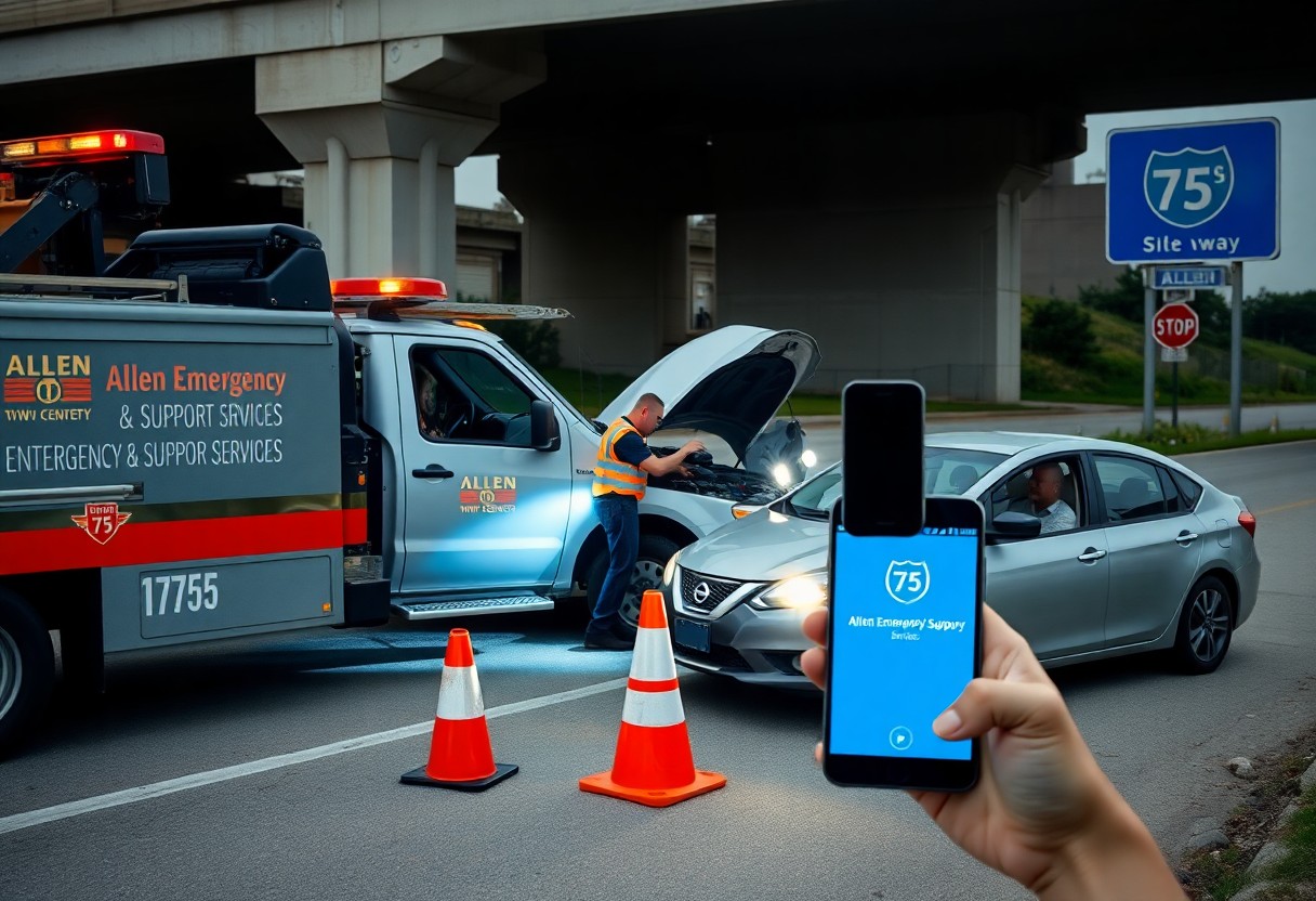 Car Breaks Down On Highway 75 In Allen Tx Mas