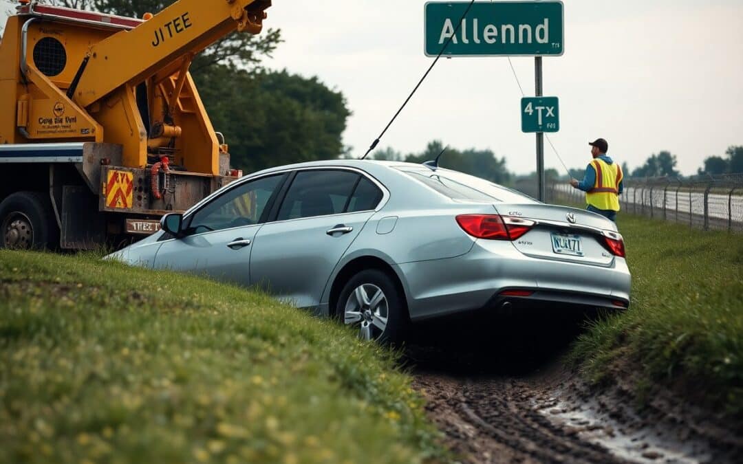 Can a tow truck remove my car from a ditch in Allen TX