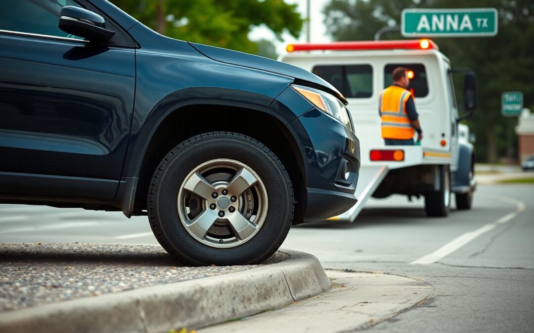 Can I get towing help after hitting a curb in Anna TX
